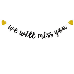 Bannière dorée rose scintillante « Nous vous manquerons » pour les décorations de fête de retraite, panneau de décoration pour les adieux, décorations de fête de départ - Product Image 3