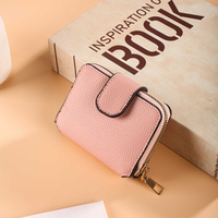 Dompet Wanita Pendek dengan Resleting, Cermin Rias, Tempat Kartu Multi-Fungsi, Tahan Air, Bahan PU, Laris Manis