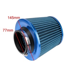 Filtro de Aire de Alto Flujo de 77 mm, Cabeza de Hongo de Aleación de Aluminio Azul para Mejora y Modificación de Automóviles - Product Image 1