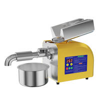 Presse à huile en acier inoxydable de petite taille 4 kg/h pour l'extraction d'huiles de soja, d'arachide, de sésame et de colza à usage domestique