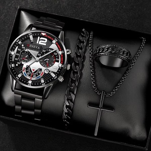 Reloj de Pulsera Analógico de Cuarzo de Acero Inoxidable, Joyería de Moda de Lujo al por Mayor, Clásico Dorado para Hombre, Ginebra - Product Image 1