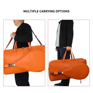 Sac de sport en cuir PU personnalisé, certifié ISO9001, écologique, orange, avec capacité personnalisée pour le pickleball, le tennis et le badminton - Product Image 1