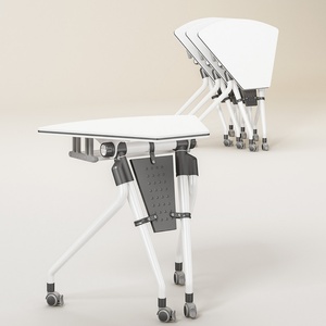 New Type Modern Meeting Room Modular Removable <b>Foldable</b> <b>Tables</b> Training Desk with Wheels - Product Image 3