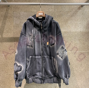 Sweat-shirt surdimensionné personnalisé pour homme avec broderie appliquée et ourlet brut - Product Image 1