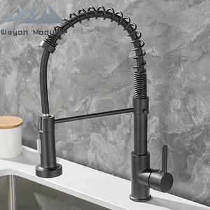 Grifo <span class=keywords><strong>de</strong></span> Cocina Modular Wayon con Acabado Negro Mate y <span class=keywords><strong>Manguera</strong></span> Retráctil <span class=keywords><strong>de</strong></span> Resorte para Hogar Moderno y Hotel - Product Image 1