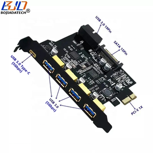 4 USB 3.0 Type-A + 1 Type-C + 19pin ổ cắm cổng để PCI-E PCIE 1X Adapter mở rộng riser thẻ với SATA 15pin điện trong kho - Product Image 1