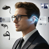 Lunettes Intelligentes Traducteur IA 28g 80mAh+80mAh Contrôle Tactile Étanche Double Chargement Magnétique Enregistreur Audio Professionnel pour Réunions