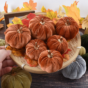 Fabric and Black-gold Pumpkins Assorted Size Decoration for Fall Home Farmhouse Harvest Thanksgiving Valentine's Day Decorative - Product Image 1