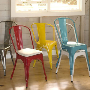 Chaises de café en <span class=keywords><strong>acier</strong></span> noir empilables en gros, chaises de pub, chaises de salle à manger en aluminium pour hôtels, chaises <span class=keywords><strong>Tolix</strong></span> pour restaurants - Product Image 5