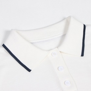 Wholesale Custom Women's White <b>Knit</b> <b>Set</b>, Lapel Short Sleeve Polo Top & Shorts, Ladies Casual Summer 2 Piece Outfit - Product Image 3