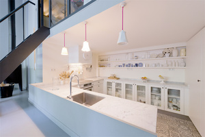 משטח עבודה מודרני מלבני מאבן מלאכותית XWY YKL004, משטח מט/קפוא, עמיד למים, ידידותי לסביבה, עובי 6-30 מ\"מ, גדול - Product Image 5