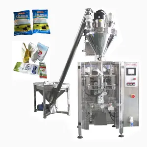 Large gusset fine dry flour turmeric masala powder vertical pouch packing sealing filling machine automatic with coding