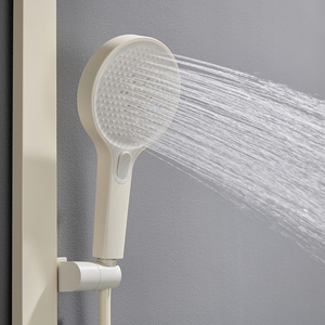Süt Beyazı Atmosfer Lambası Duş Başlığı Seti, Banyo Sabit Sıcaklık ve Basınçlı Dijital Göstergeli Piyano Düğmeli Duş - Product Image 6