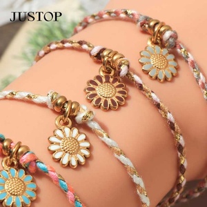 สร้อยข้อมือเชือกแบบปรับได้ยอดนิยมสำหรับหนุ่มสาวทำด้วยมือมีโซ่ที่ไม่ทำให้เสื่อมเสียและมีน้ำมันเป็นของขวัญสำหรับคู่รัก - Product Image 3