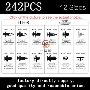 242 pièces Assortiment de Clips pour <span class=keywords><strong>carrosserie</strong></span> automobile, Clips pour voiture, <span class=keywords><strong>fixation</strong></span> en plastique HE08 - Product Image 6