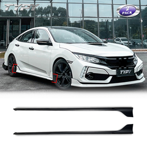 Car Body Kit Side Skirts Extension Rocker Panels <b>Lip</b> <b>Splitters</b> for Honda Civic 10th Hatchback Type R Sedan MUGEN Style Kits - Product Image 1