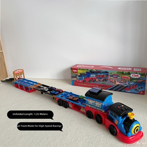 Kids Educational Alloy Container Truck <strong>Toy</strong> Deformable Storage <strong>Lorry</strong> With Train Track Eject Car Play Set for Children - Product Image 4