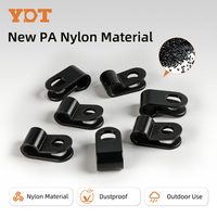 Clip en nylon blanc épaissi de type R, pince de fixation de câble en plastique et boucle d'organisation