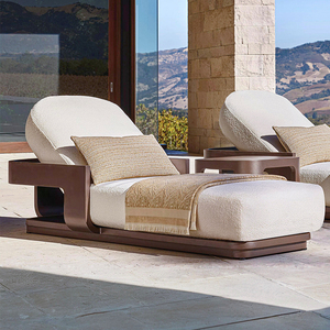 Haut de gamme en plein air teck loisirs canapé cour Villa ensemble tous temps hôtel jardin en bois imperméable et crème solaire meubles - Product Image 5