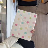 Étui de protection tendance pour tablette iPad A16 avec motif à pois colorés, compatible Pro 13/11 avec emplacement pour stylet, accessoire à clipser pour Air 8/7/6.
