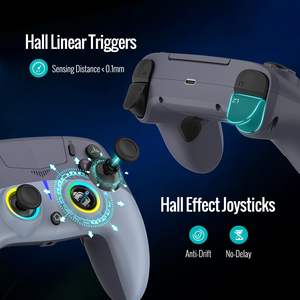 Funda Protectora para Dedos de Juego, Plegable, ABS, LED, Inalámbrica, para PS-5/Pro/Slim/PC, 4 Modos de Luz/Marco/Giroscopio de 6 Ejes/Vibración Dual/Panel Táctil/3.5mm - Product Image 2