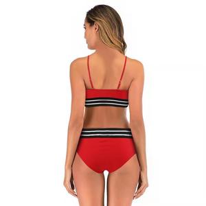 <span class=keywords><strong>Maillot</strong></span> <span class=keywords><strong>de</strong></span> <span class=keywords><strong>bain</strong></span> bikini transfrontalier européen et américain sexy, ensemble <span class=keywords><strong>2</strong></span> <span class=keywords><strong>pièces</strong></span> pour femme, sportif, taille haute, dos nu, rayé, en nylon - Product Image 3