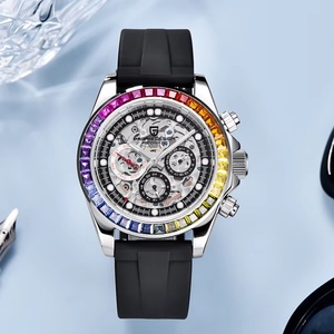 Montre mécanique pour homme PAGANI DESIGN PD1653, design tendance avec lunette arc-en-ciel, verre saphir, design ajouré, montre automatique de luxe - Product Image 2