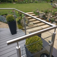 Vente en gros de balustrades en verre sans cadre modernes, poteaux en acier inoxydable 316, plaque de base pour garde-corps, garde-corps pour piscine extérieure, balcon, escalier