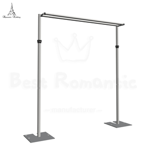 Support de toile de fond réglable en tuyau et drapé de 12 x 12 pieds, 1 panneau, pour banquet, mariage, fête, support de toile de fond d'affichage, arche - Product Image 3