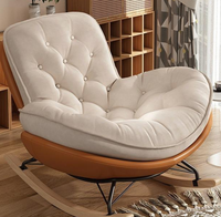 Chaise longue inclinable en acier moderne avec revêtement en cuir, mobilier de salon écologique pour usage hôtelier