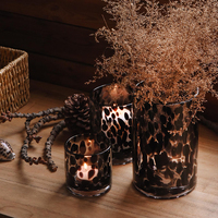 Lot de 3 vases cylindriques en verre noir tortue pour bougies, décoration de table, centres de table pour bougies pilier, votives et chauffe-plat
