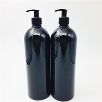1L 1000ml noir vide en plastique cosmétique POUR ANIMAUX de COMPAGNIE shampooing lotion pompe bouteille