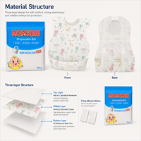 MOMSBIB Lot de 20 bavoirs pour enfants en tissu non tissé, film PE, sans BPA, imperméables, anti-déversement et anti-salissures pour l'alimentation