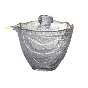 Japanese Hammered Glass Gaiwan With Lid Heat Resistant For Kung Fu <b>Tea</b> <b>Set</b> Home Use - Product Image 1