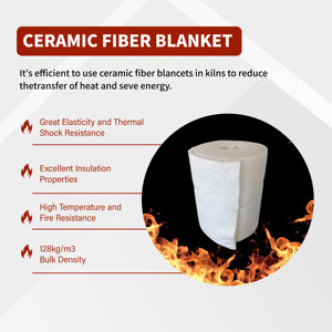 Gốm cách nhiệt chăn giá sợi gốm chăn 25 mm ứng dụng lò nóng bề mặt bảo trì - Product Image 3