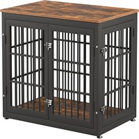 Cage pour chien de luxe robuste, style rétro, en fer et bois de pin, pour chiens de grande et moyenne taille, design respirant, avec boutons-pression, pour intérieur