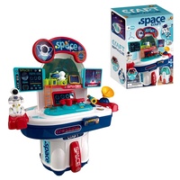 Samtoy Jouet éducatif 2 en 1 pour enfants d'âge préscolaire, maison de jeu, station spatiale, navette, ensemble de jouets spatiaux pour garçons