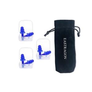 3 pares de <span class=keywords><strong>tapones</strong></span> para los oídos de silicona con cancelación de <span class=keywords><strong>ruido</strong></span> SNR31dB <span class=keywords><strong>tapones</strong></span> para los oídos antirruido con estuche de plástico y bolsa negra con logotipo personalizado - Product Image 1