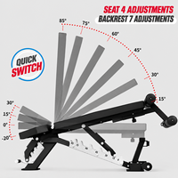 Banc de musculation pliable inclinable et déclinable pour entraînement en salle, avec cadre en acier stable – Meilleure vente