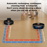 Pembersih Lantai Elektrik 2 in 1 Basah Kering Ramah Lingkungan untuk Penggunaan Profesional di Rumah, Desain Bulat, Robot Aspiradora Vacuum Cleaner