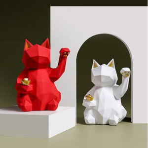 Indoor Hars Kat Standbeeld Sculptuur Woondecoratie - Product Image 4