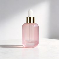 Flacon compte-gouttes en verre transparent de 30 ml à épaule plate avec logo personnalisé pour huile capillaire, sérum, gouttes pour les yeux, sérum de soin de la peau, emballage cosmétique