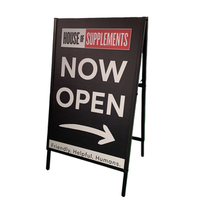 Kualitas tinggi dilepas dapat dilipat disesuaikan bingkai Poster logam dudukan tahan air dalam/luar ruangan rak pajangan Promosi trotoar - Product Image 5