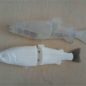 เหยื่อปลอมแบบแข็งสำหรับตกปลา ตัวเหยื่อพลาสติกแข็งแบบมีข้อต่อ  ตัวเหยื่อเปล่าไม่มีสี ตัวเหยื่อปลอมแบบ Swimbait - Product Image 1