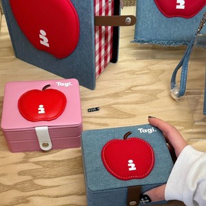 Apple Jewelry Boxes Cute Square Jewelry <b>Gift</b> Boxes Jewelry <b>Box</b> Portable Double-Layer <b>Large</b> Capacity Leather Jewelry <b>Box</b> - Product Image 3