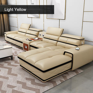 Conjunto de sofás de cuero de alta calidad, mobiliario en forma de U, combinaciones, para sala de estar - Product Image 5