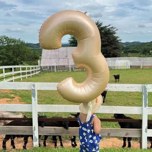 Décoration de fête couleurs Caramel joyeux anniversaire fête ballon en aluminium numéro 40 pouces <span class=keywords><strong>2023</strong></span> - Product Image 2