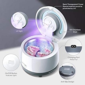 Nettoyeur à ultrasons haute fréquence avec fonction de vibration pour prothèses dentaires et bijoux, mini nettoyeur ultrasonique UV - Product Image 6
