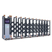 Porte coulissante électrique télescopique Hengbo au design minimaliste moderne pour usine, école, communauté, avec télécommande automatique sans rail