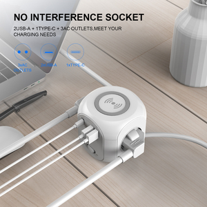 Dây Nguồn OULIYO Khối Lập Phương 2022 Dây Nguồn 1.8M Màu Đen Và Trắng EU Kèm Bộ Sạc Không Dây - Product Image 5
